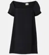 Khaite Benji Square-neck Short-sleeve Mini Dress In Schwarz