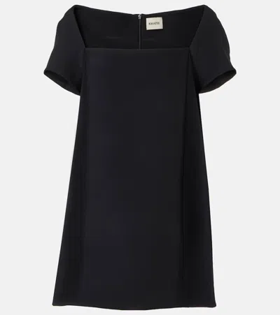 Khaite Benji Grain De Poudre Mini Dress In Schwarz