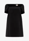 Khaite Benji Square-neck Short-sleeve Mini Dress
