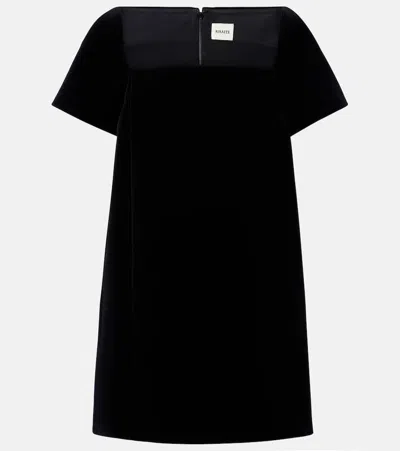 Khaite Benji Velvet Minidress In Black