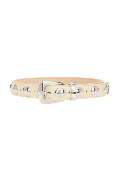 Khaite Benny 30mm Stud Belt In Dark Ivory