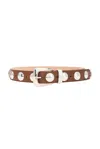 Khaite Benny 30mm Stud Belt In Dark Tan