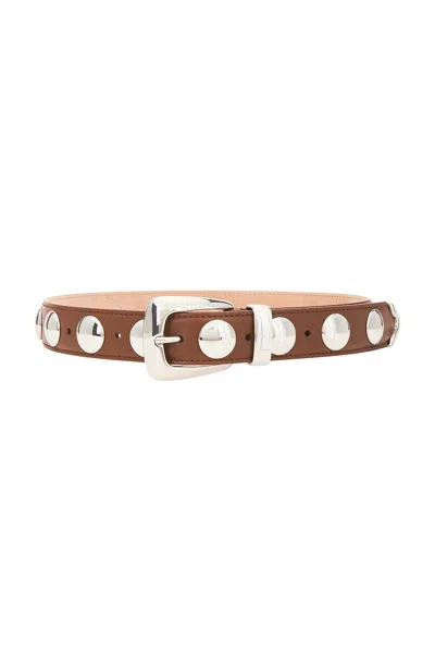 Khaite Benny 30mm Stud Belt In Dark Tan