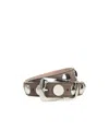 Khaite Benny Studded Leather Belt In Brown
