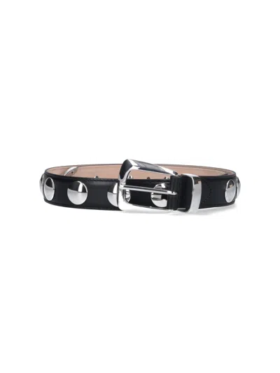 Khaite Studded Leather Belt In Black