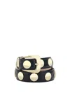 Khaite Benny Studded Leather Belt In Black