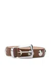 Khaite Benny Studded Leather Belt In Brown