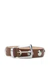 Khaite Benny Studded Leather Belt In Brown