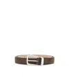 Khaite Benny Suede Leather Belt In In Brown