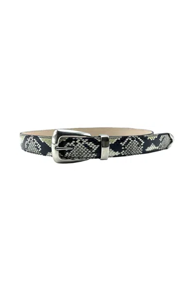 Khaite Benny Belt In Python Embossed In Brown