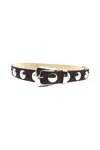 Khaite Benny Belt In Suede With Studs Silver Buckle In Brown
