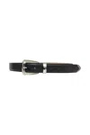 Khaite Benny Belt Whit Silver Buckle In Black