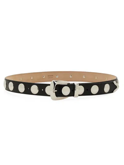 Khaite Benny Belt With Studs In Leather In Black