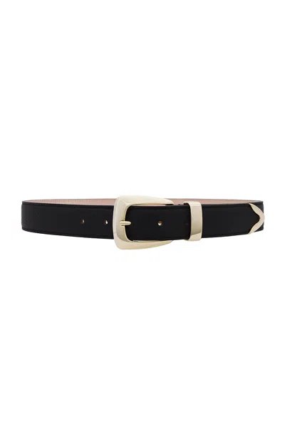 Khaite Benny Gold Buckle 30mm Belt In Dark Brown