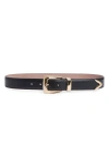 Khaite Benny Leather Belt In Black