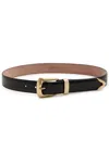 Khaite Benny Leather Belt In Black