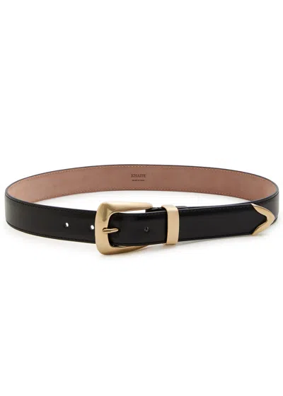 Khaite Benny Leather Belt In Black