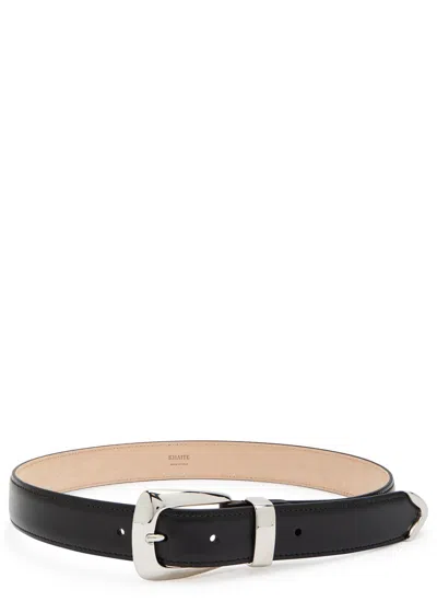 Khaite Benny Leather Belt In Black