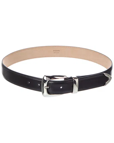 Khaite Benny Leather Belt In Black