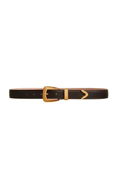 Khaite Benny Leather Belt In Dark Brown