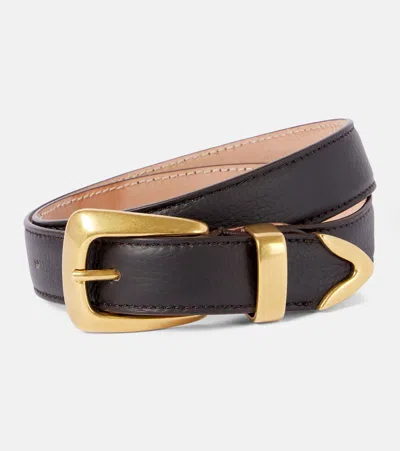 Khaite Benny Leather Belt In Brown