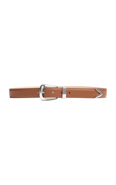 Khaite Benny Leather Belt In Brown