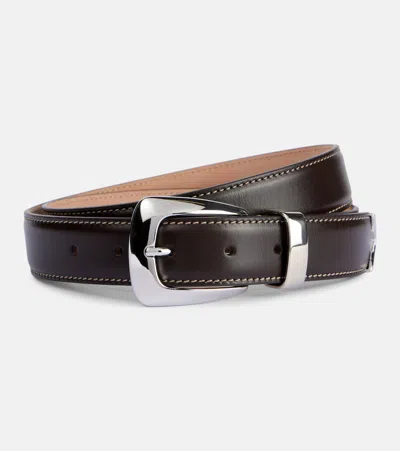Khaite Benny Leather Belt In Black