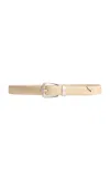 Khaite Benny Pebbled Leather Belt In Ivory
