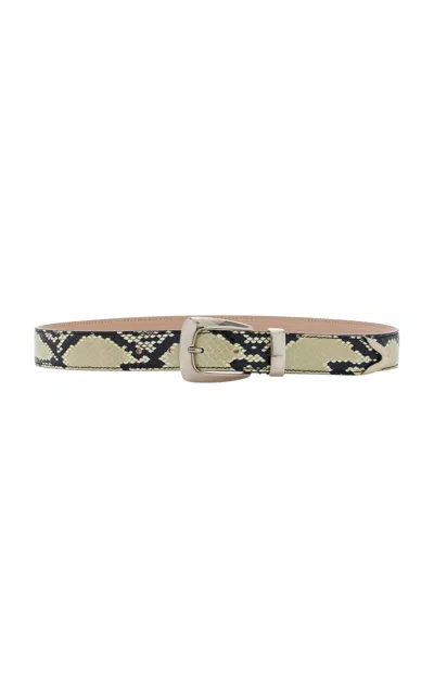 Khaite Benny Python-embossed Leather Belt In Animal