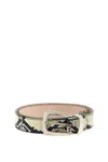 Khaite Python-printed Benny Belt In Natural