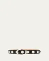 Khaite Benny Studded Suede Belt In Black