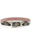 Khaite Benny Snake-effect Leather Belt In Beige