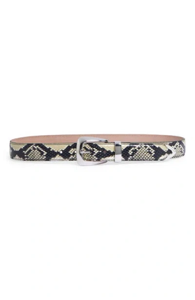 Khaite Benny Snakeskin Embossed Leather Belt In Brown
