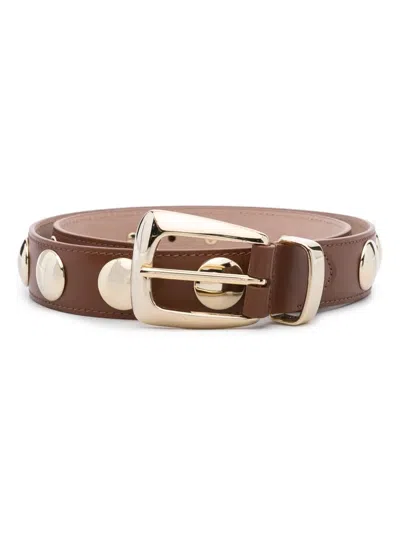 Khaite Benny Stud-embellished Belt In Brown