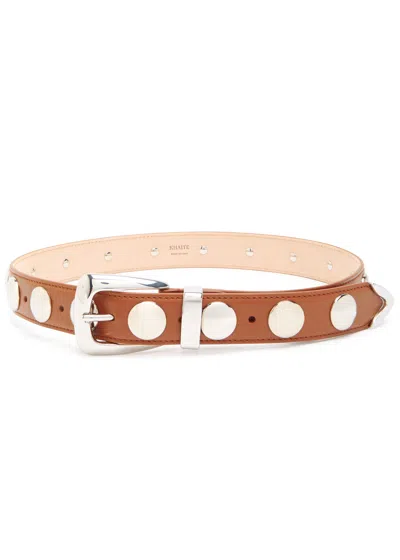 Khaite Benny Stud-embellished Leather Belt