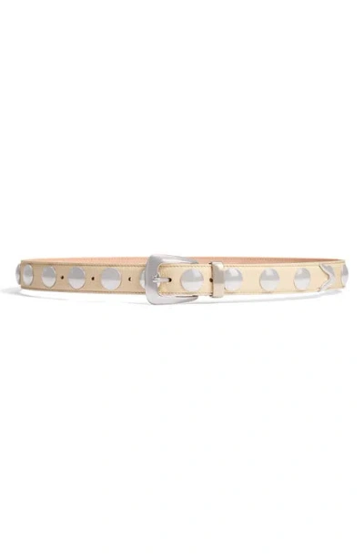 Khaite Benny Studded Leather Belt In Dark Ivory