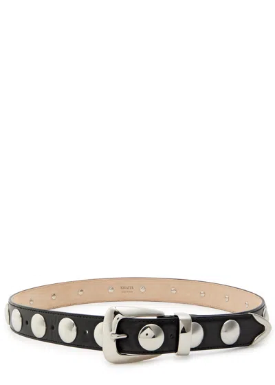 Khaite Benny Studded Leather Belt In Black