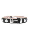 Khaite Sleek Studded Leather Belt In Black