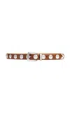 Khaite Benny Studded Leather Belt In Brown