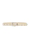 Khaite Benny Studded Leather Belt In Dark Ivory