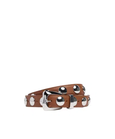 Khaite Benny Studded Leather Belt In Transparent