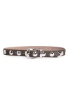 Khaite Benny Studded Suede Belt In Brown