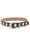 Khaite Benny Studded Suede Belt In Brown