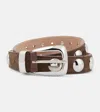 Khaite Benny Studded Suede Belt In Toffee Suede