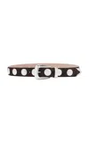 Khaite Benny Belt Whit Silver Stud Bucke In Brown