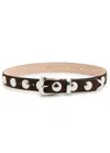 Khaite Benny Studded Suede Belt In Dark Brown