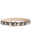 Khaite Benny Studded Suede Belt In Coffee