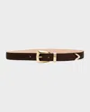 Khaite Benny Suede Belt In Brown