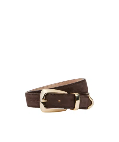 Khaite Benny Suede Belt In Brown