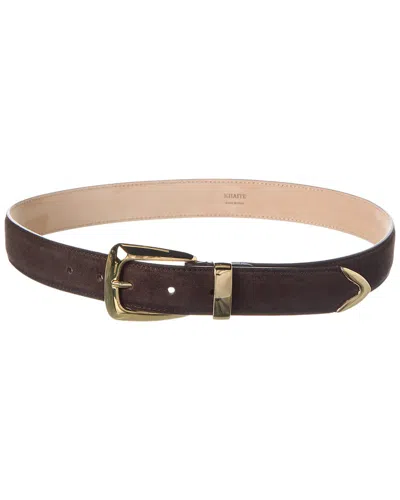 Khaite Benny Suede Belt In Brown